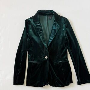 Tahari Dark Green Velvet Blazer